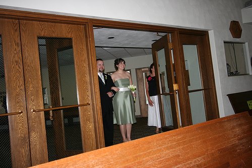 best man and maid of honor before showtime